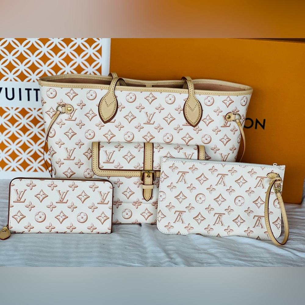 BRAND NEW Monogram Fall For You Neverfull MM w/Pouch & Matching Wallet